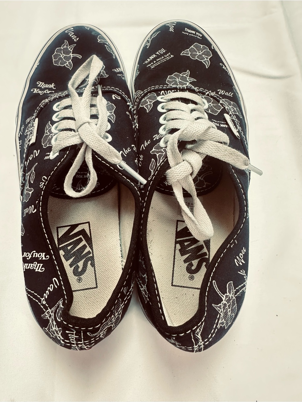 Vans Graphic Print Sneakers | Y2K Indie Skater Doodle Floral Shoes Sz 7 - Picture 7 of 9